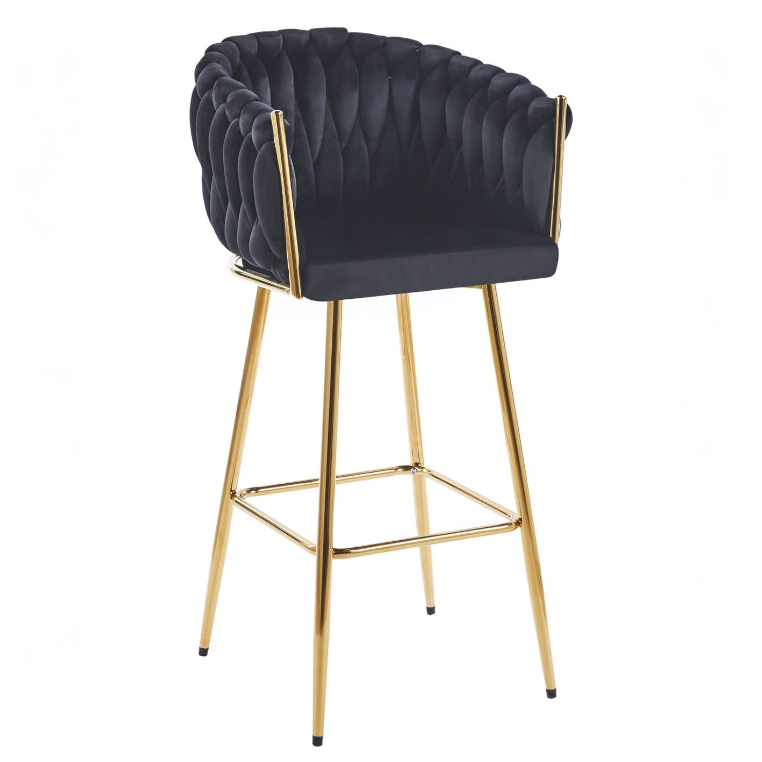 כיסא בר מעוצב יוקרתי שחור רגל זהב דגם מורין כיסא בר מעוצב יוקרתי שחור רגל זהב דגם מורין