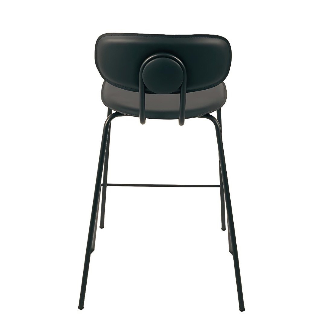 כיסא בר דגם ניו סטפני דמוי עור שחור רגל שחורה כיסא בר דגם ניו סטפני דמוי עור שחור רגל שחורה