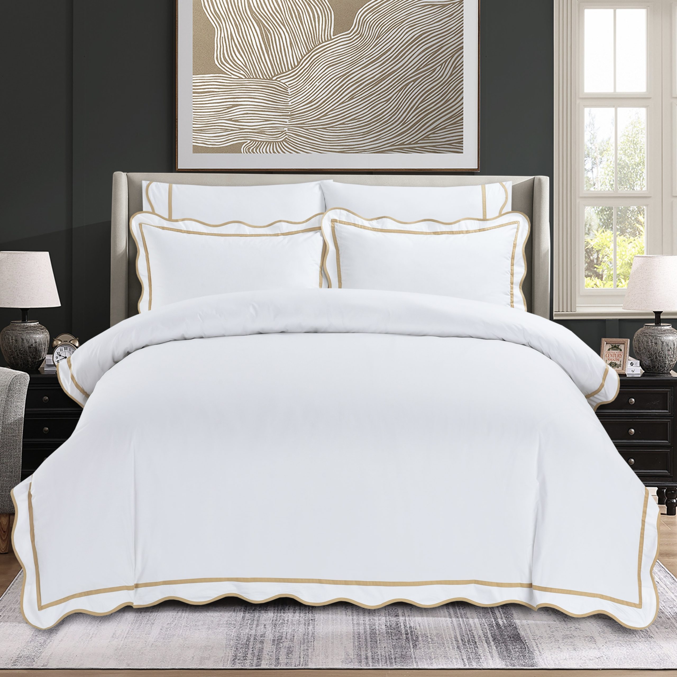 סט מצעים לבן וזהב דגם רויאלטי קלאסיק סט מצעים לבן וזהב דגם רויאלטי קלאסיק