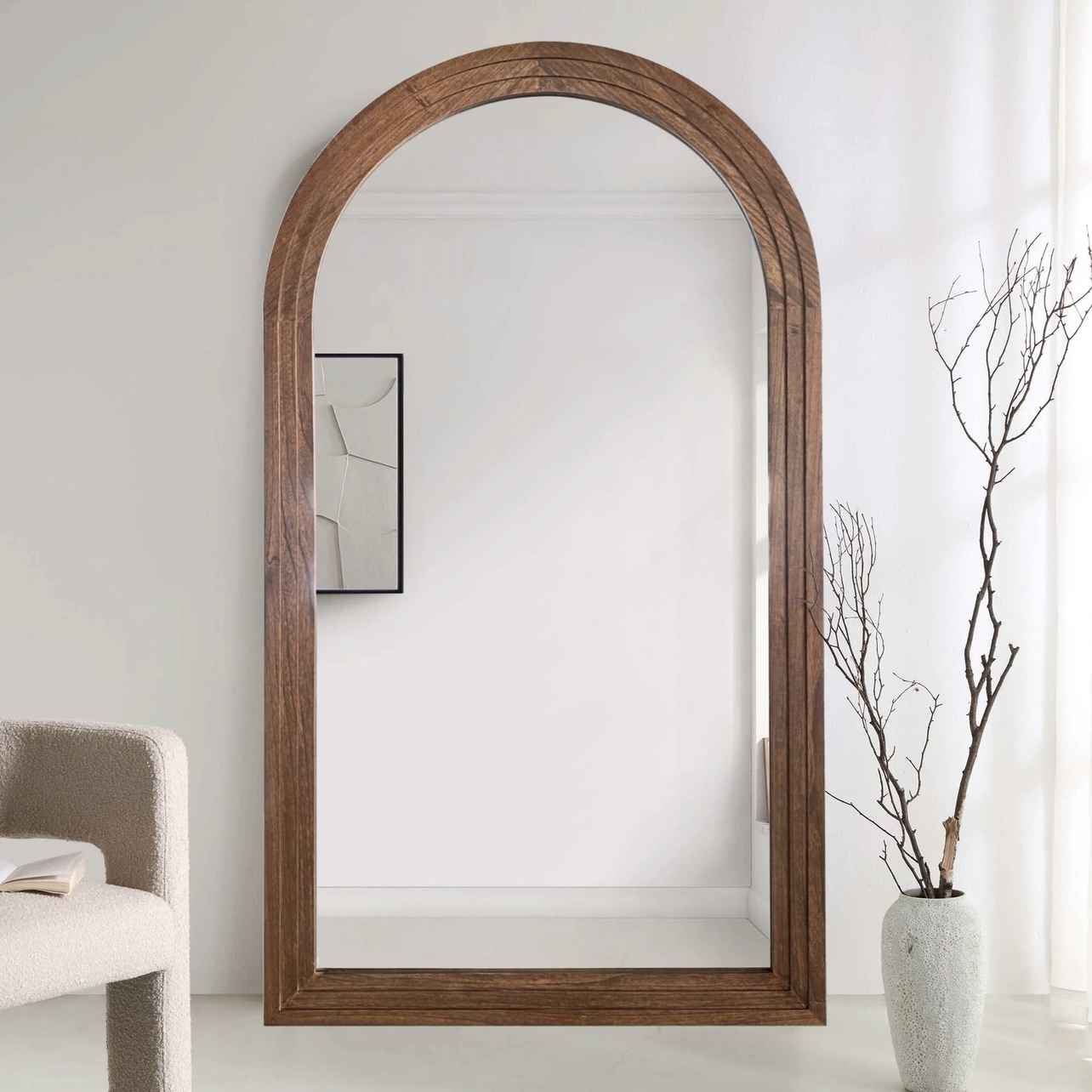 מראה קשתות עץ אגוז דגם פרל מראה קשתות עץ אגוז דגם פרל