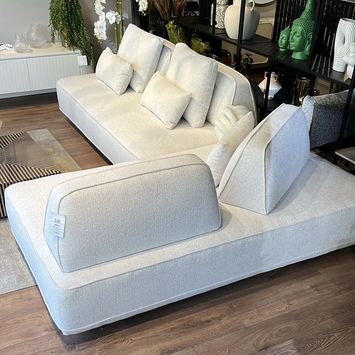 ספה מודולרית פינתית בד אריג שמנת דגם מייסון ספה מודולרית פינתית בד אריג שמנת דגם מייסון