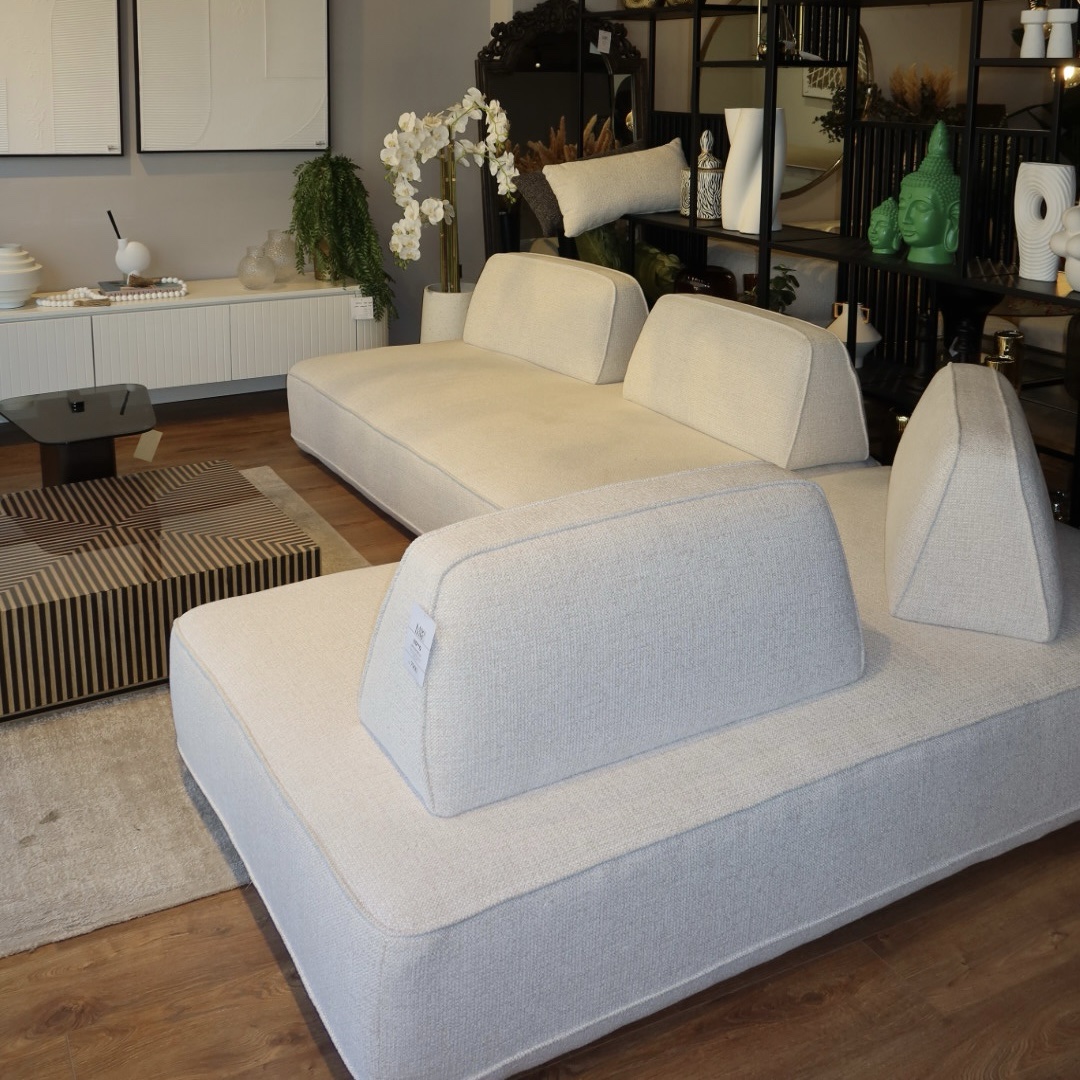 ספה מודולרית פינתית בד אריג שמנת דגם מייסון photo number 5