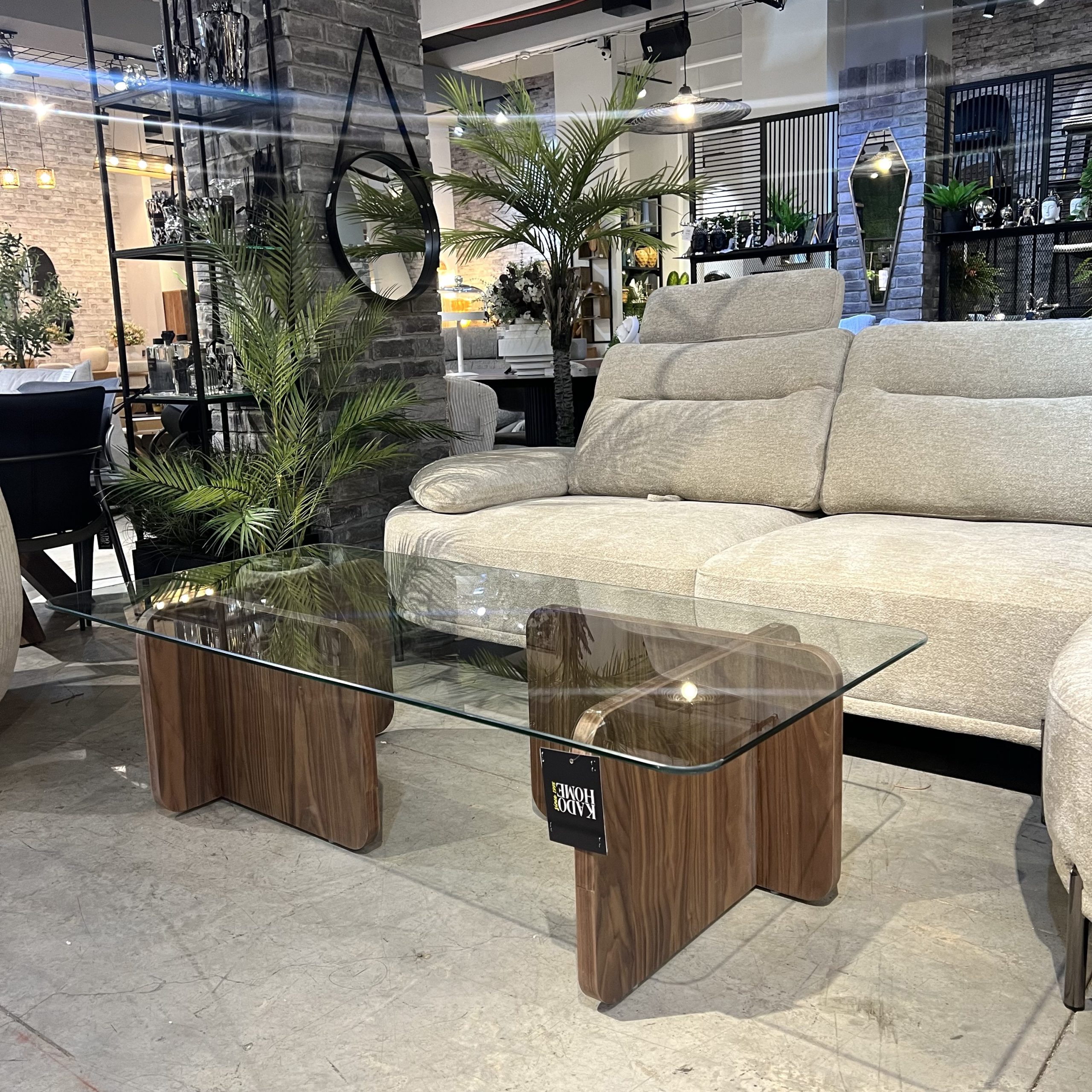 שולחן סלון זכוכית ועץ דגם מואנה שולחן סלון זכוכית ועץ דגם מואנה