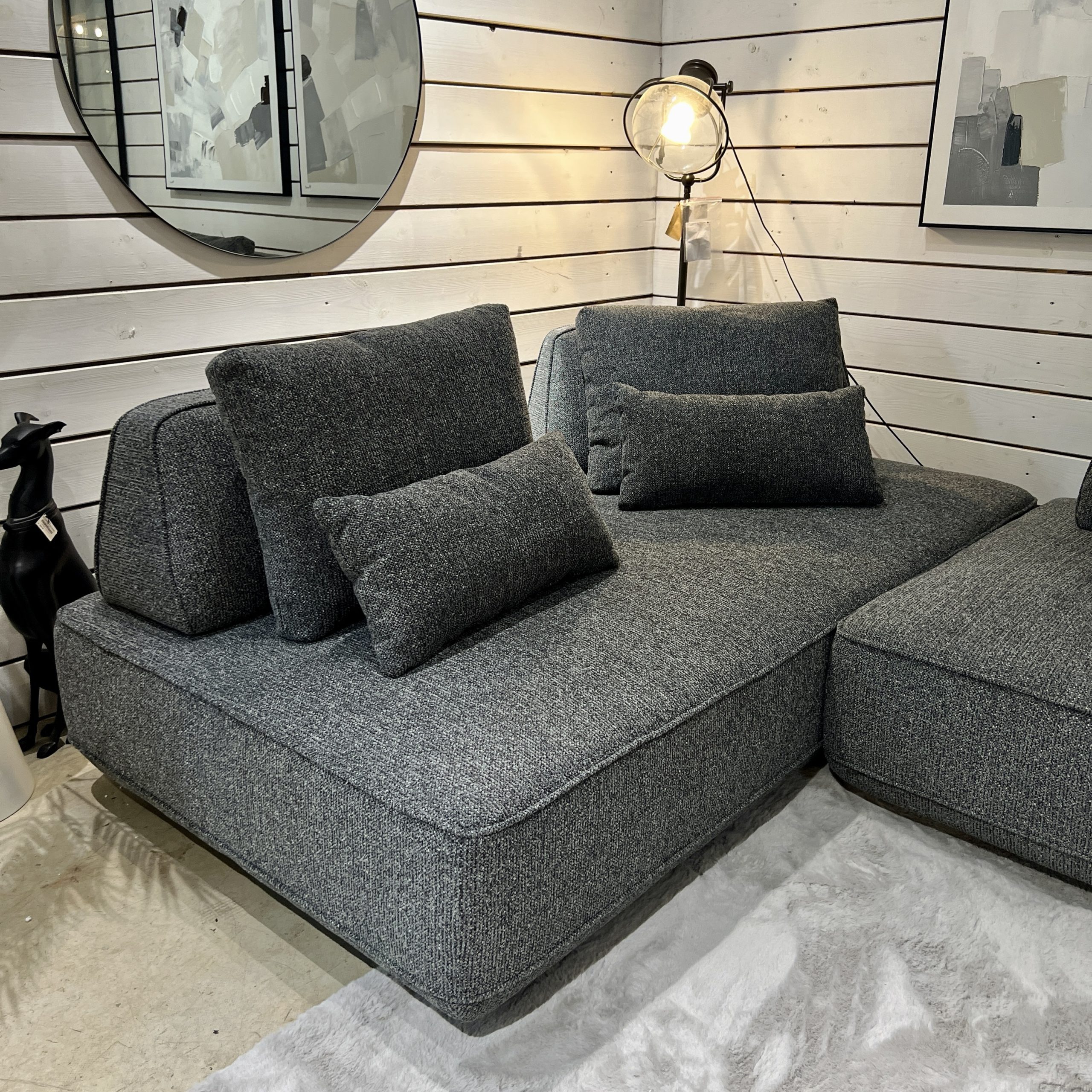 ספה מודולרית פינתית בד אריג אפור שחור דגם מייסון ספה מודולרית פינתית בד אריג אפור שחור דגם מייסון