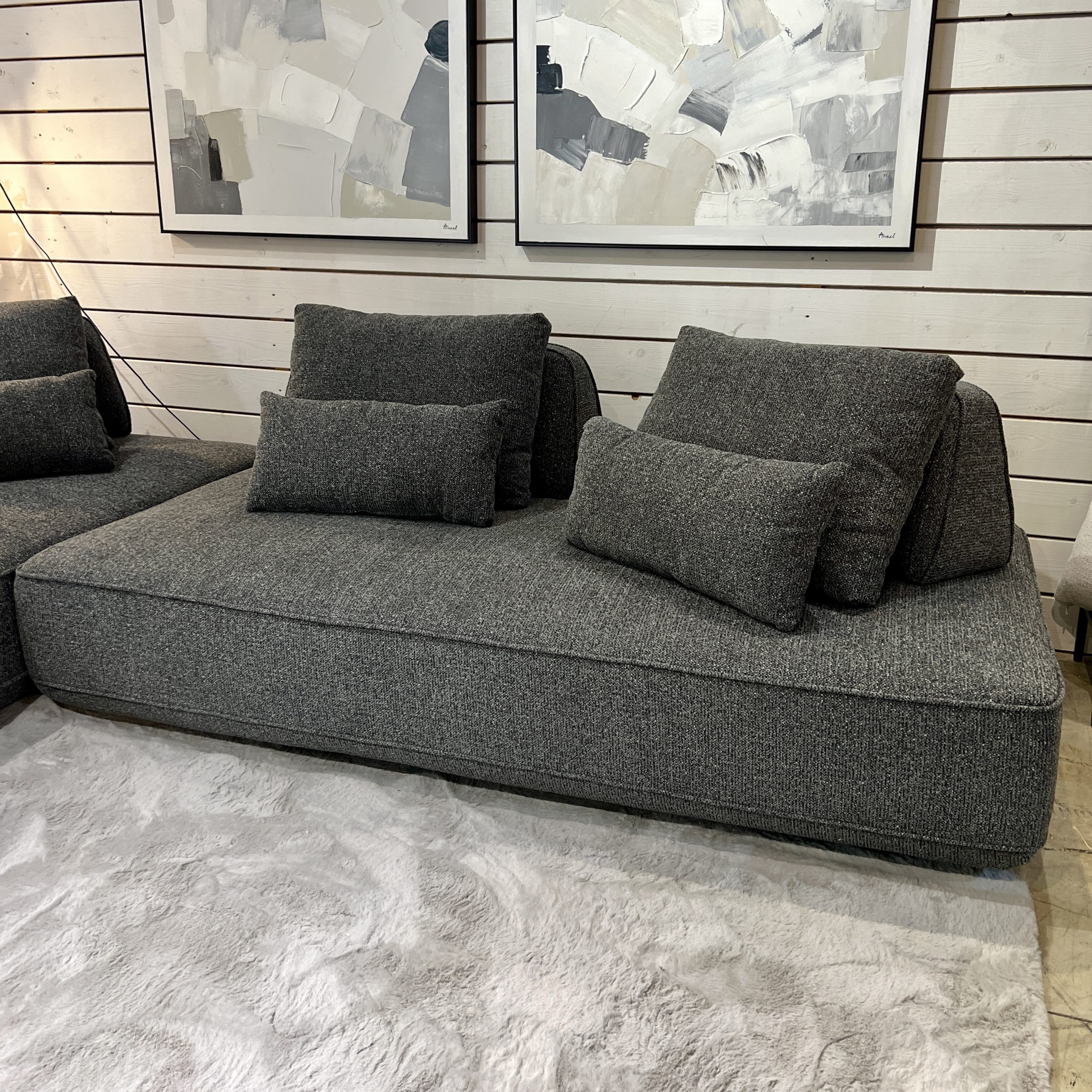 ספה מודולרית פינתית בד אריג אפור שחור דגם מייסון ספה מודולרית פינתית בד אריג אפור שחור דגם מייסון