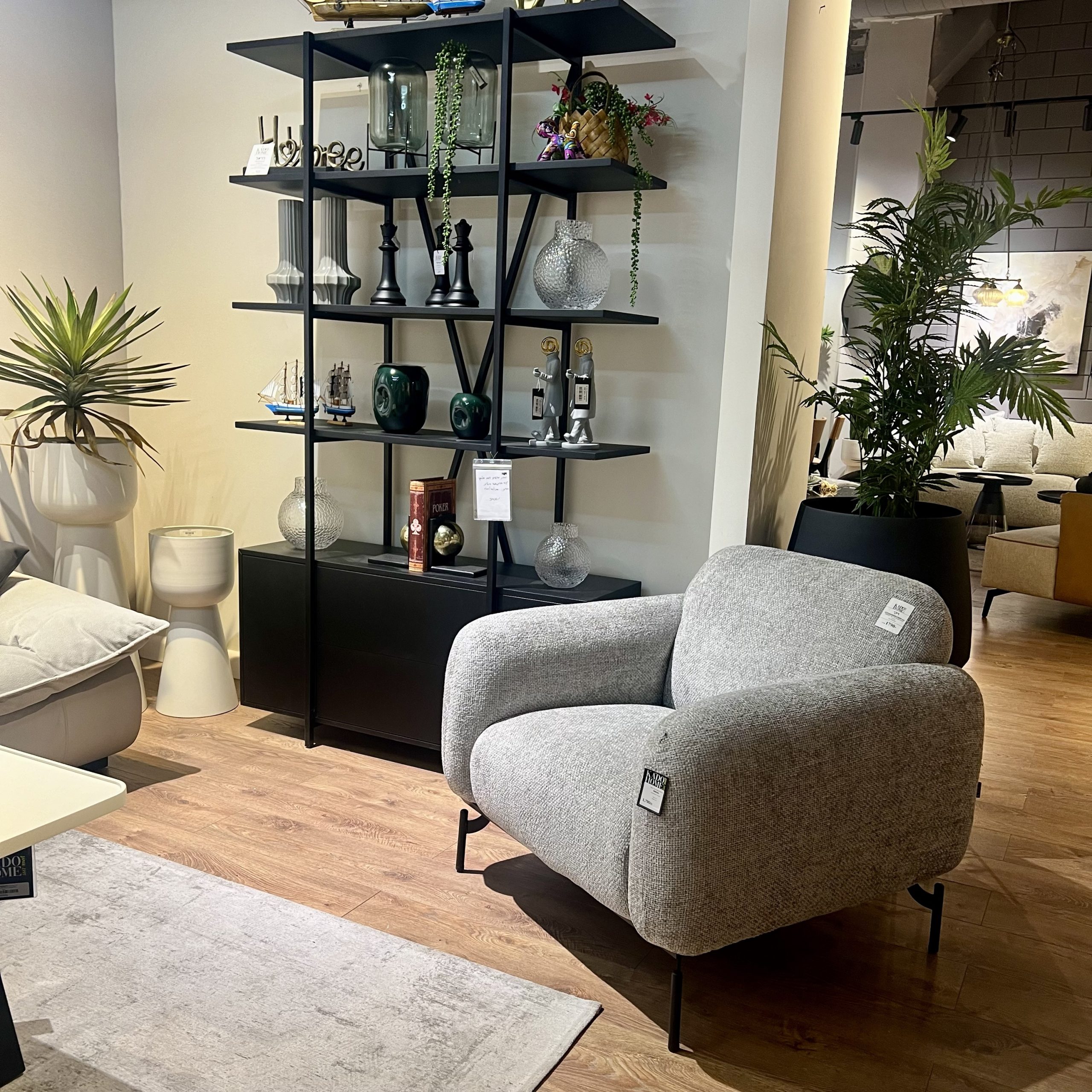 כורסא קלאסיק דגם ויקי אריג אפור כורסא קלאסיק דגם ויקי אריג אפור