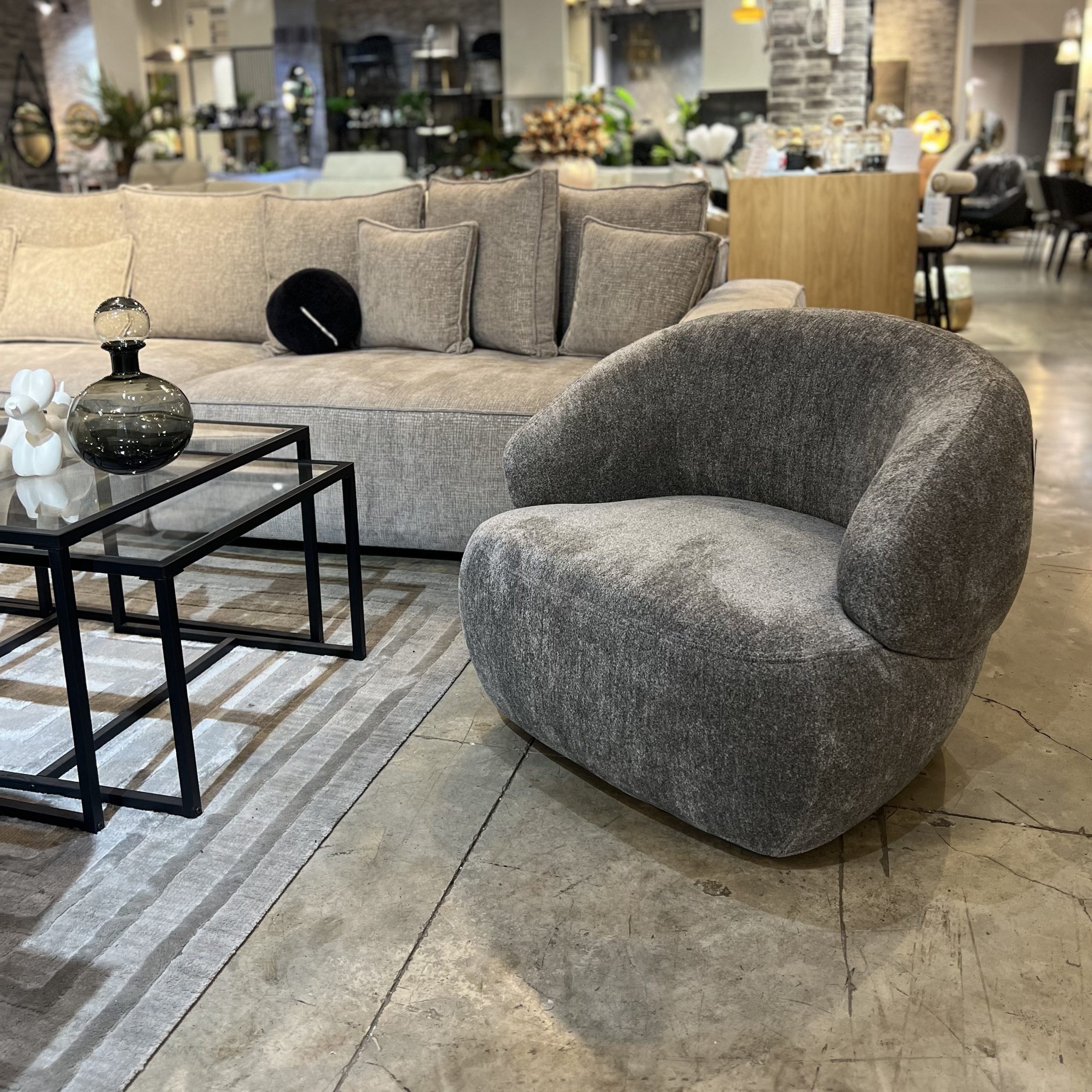 כורסא אריג אפור כהה דגם ביל כורסא אריג אפור כהה דגם ביל