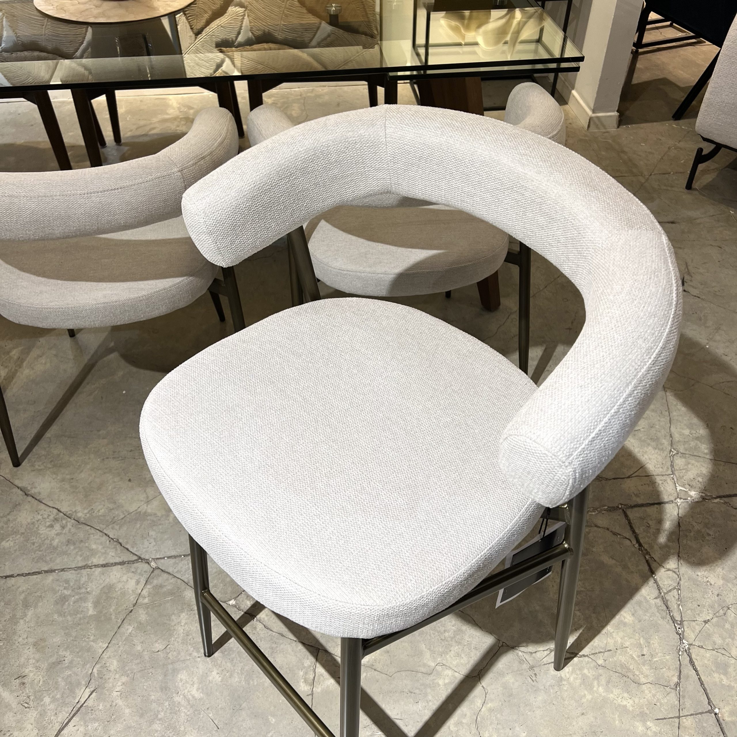 כסא בר גוזי דגם רוני אריג אבן photo number 5