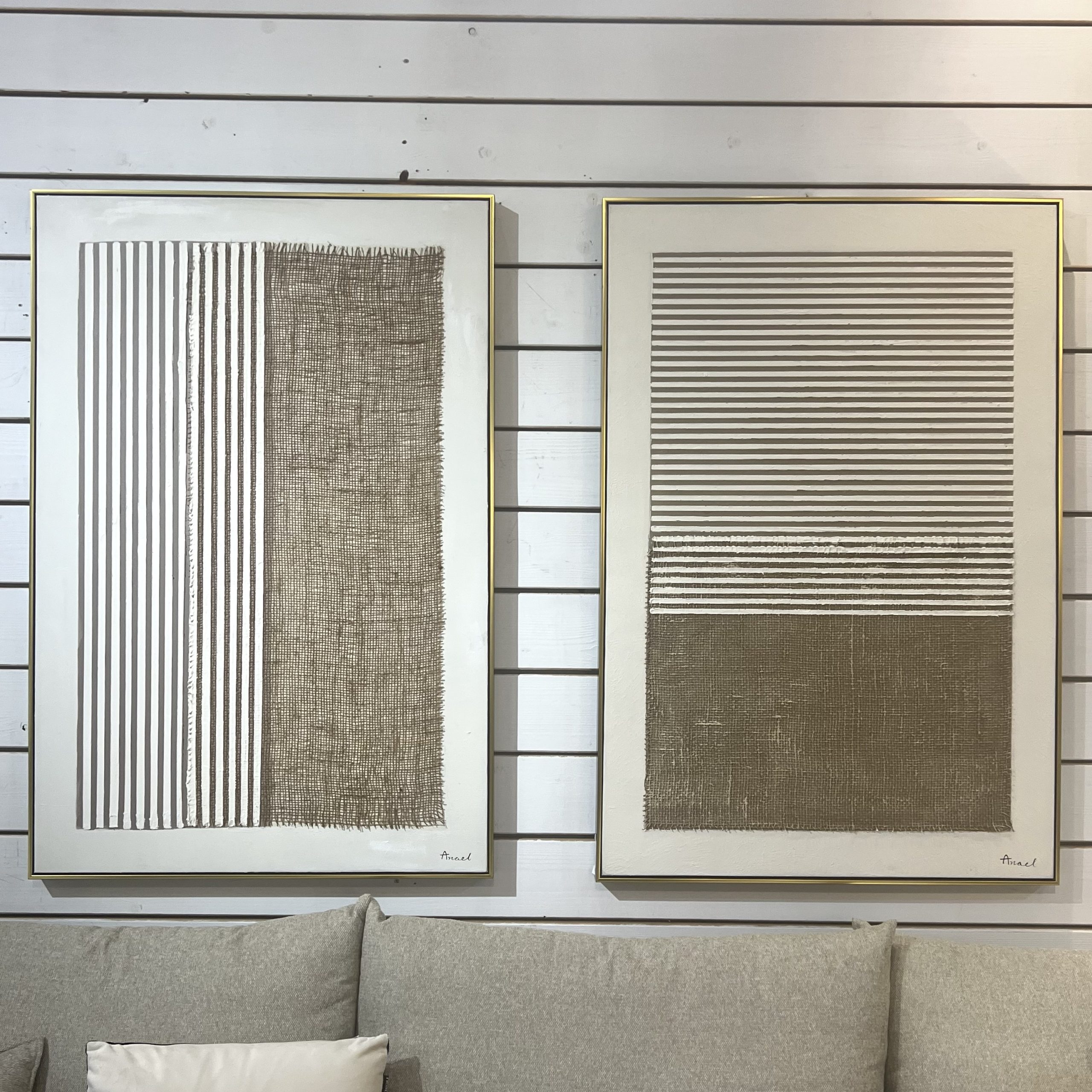 תמונה פסים שמן אנאל בשילוב הדפסה עם מסגרת תמונה פסים שמן אנאל בשילוב הדפסה עם מסגרת