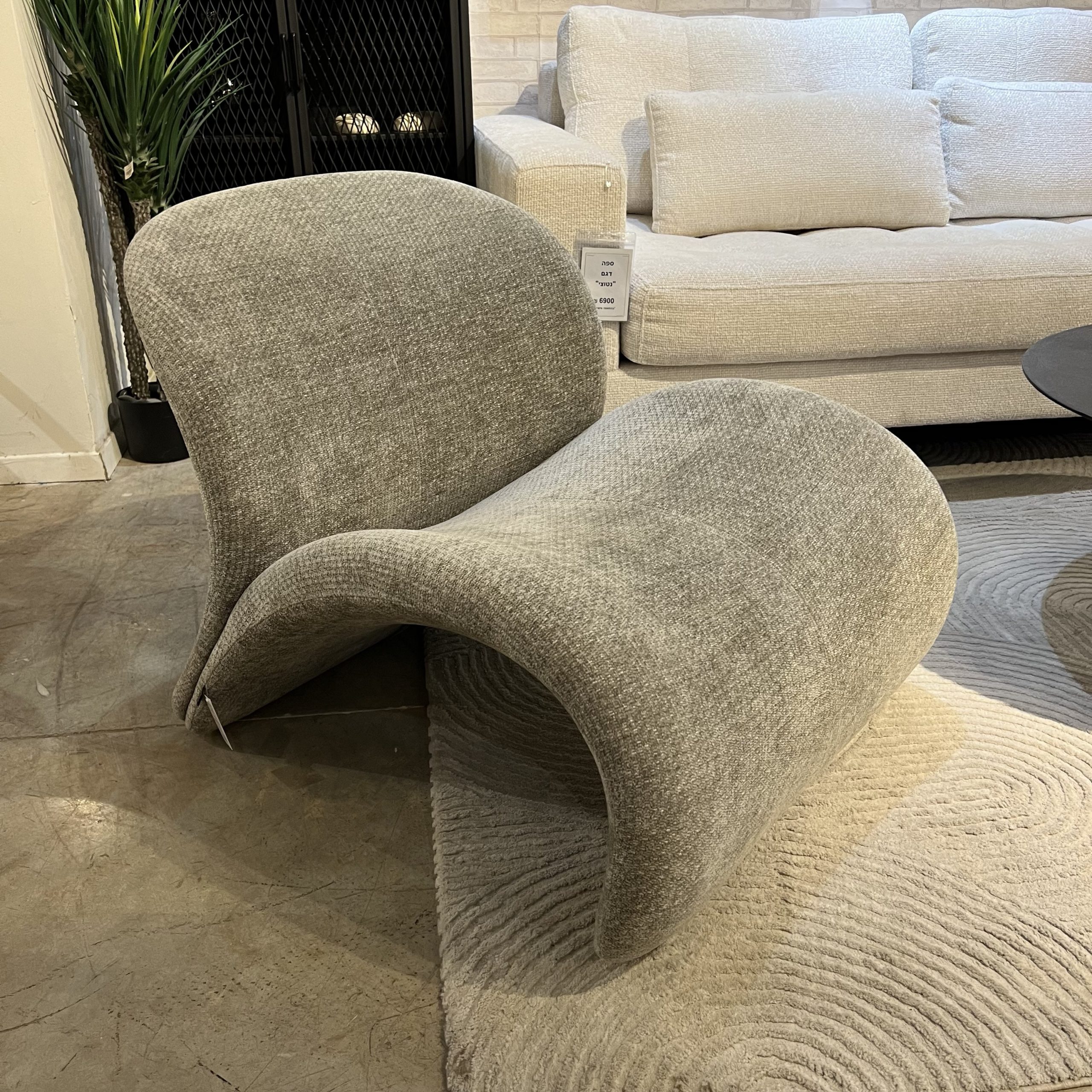 כורסא מוניקה בד אריג אפור דגם גרייס כורסא מוניקה בד אריג אפור דגם גרייס