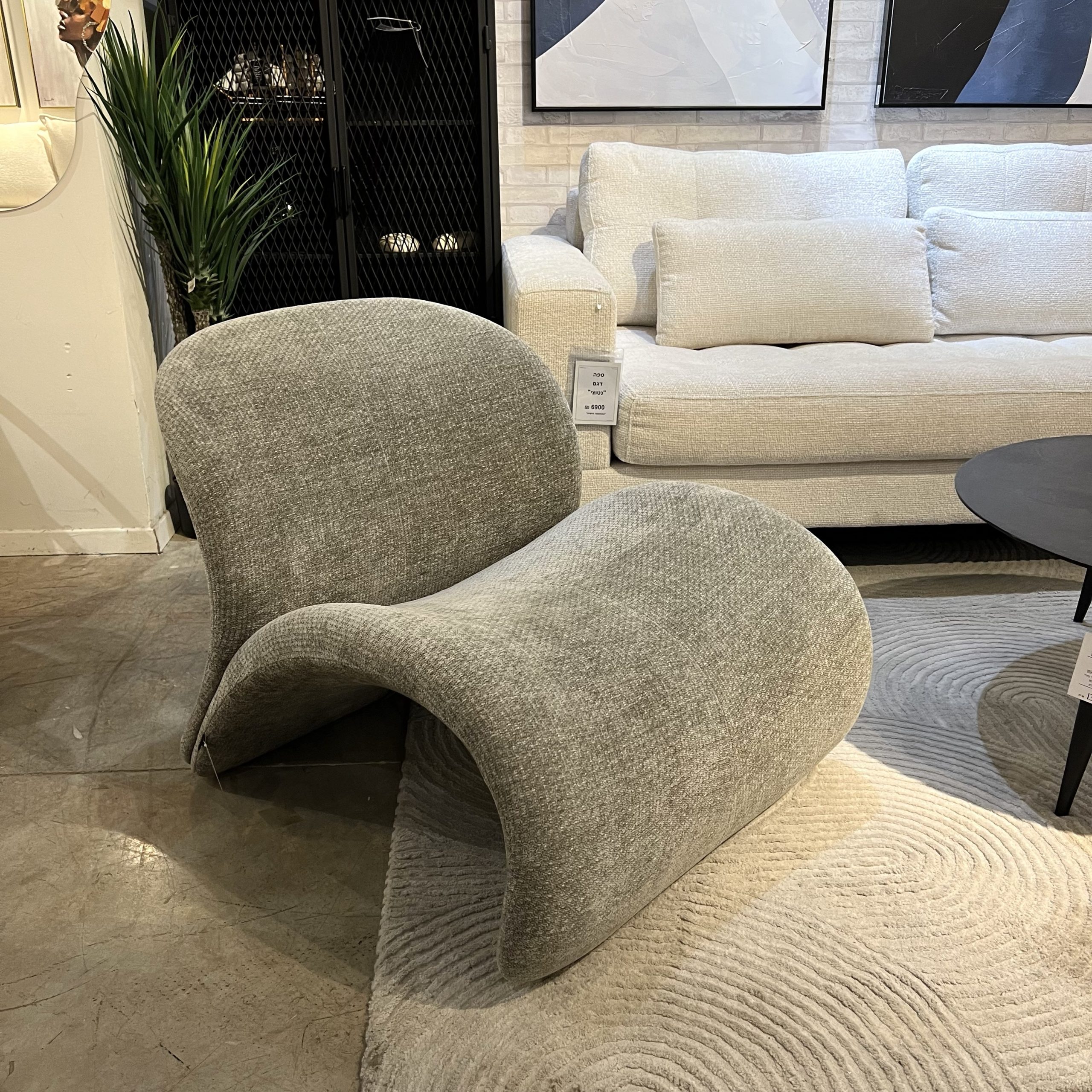 כורסא מוניקה בד אריג אפור דגם גרייס כורסא מוניקה בד אריג אפור דגם גרייס