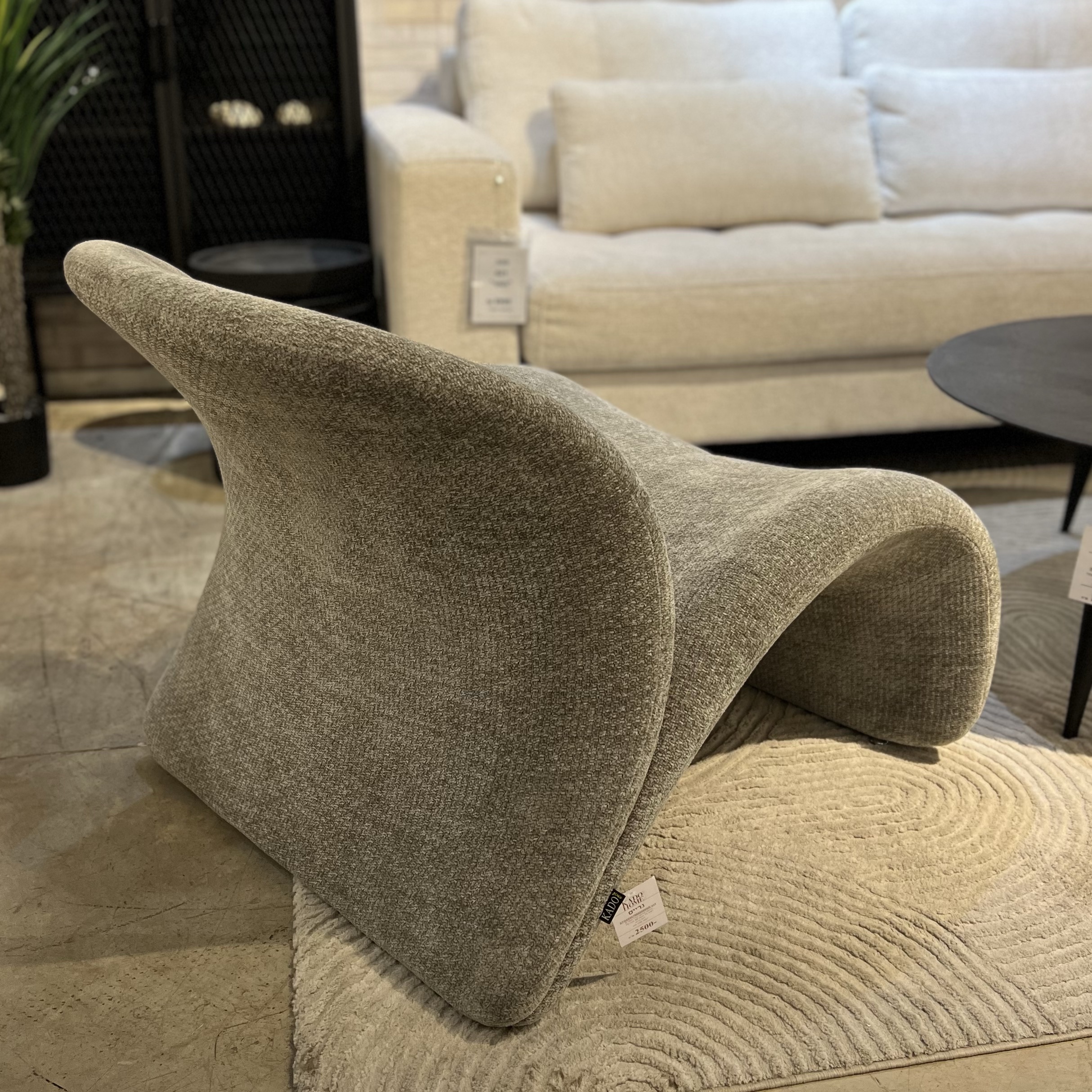 כורסא מוניקה בד אריג אפור דגם גרייס כורסא מוניקה בד אריג אפור דגם גרייס