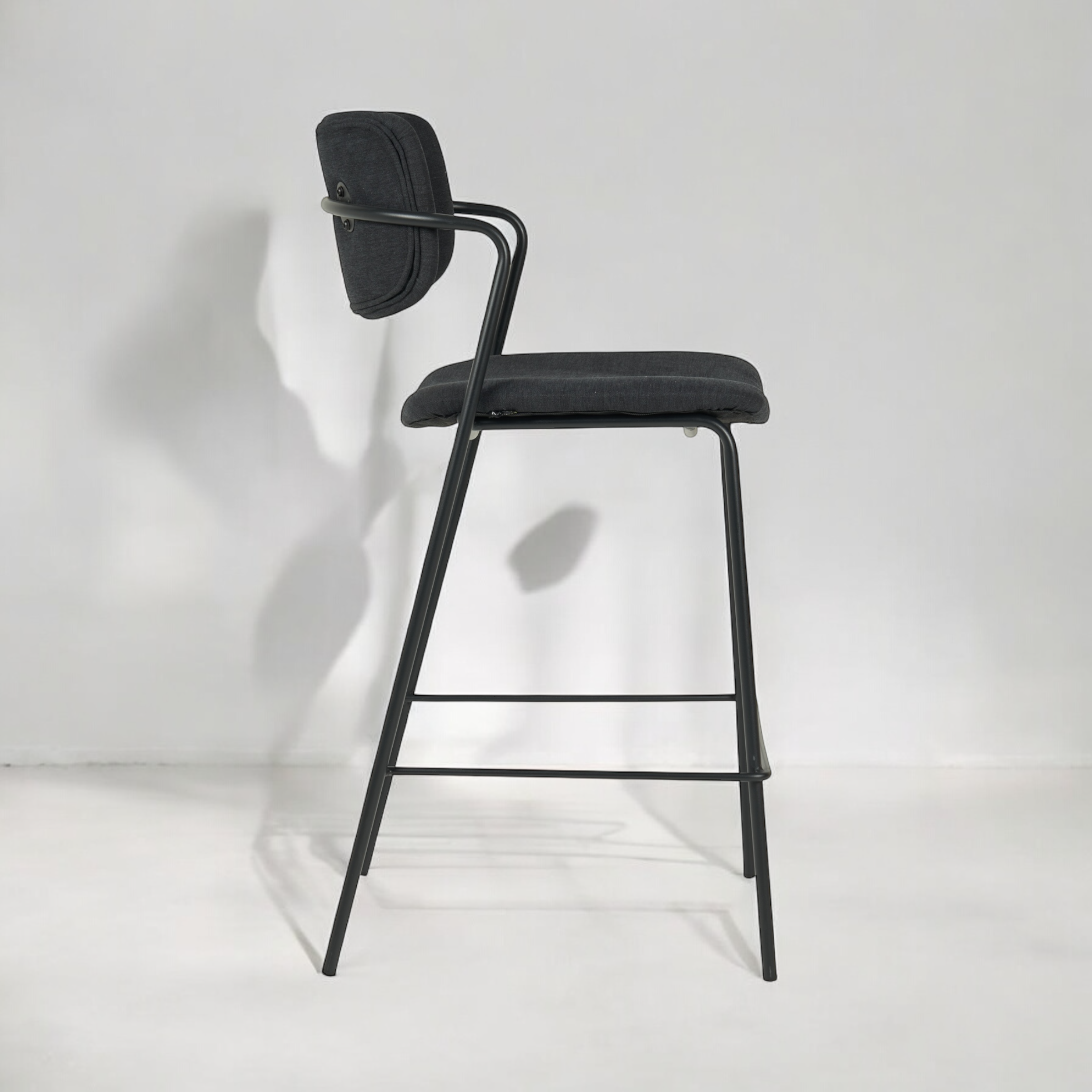 כיסא בר דגם לוסיאן בד אריג שחור - SALE כיסא בר דגם לוסיאן בד אריג שחור - SALE