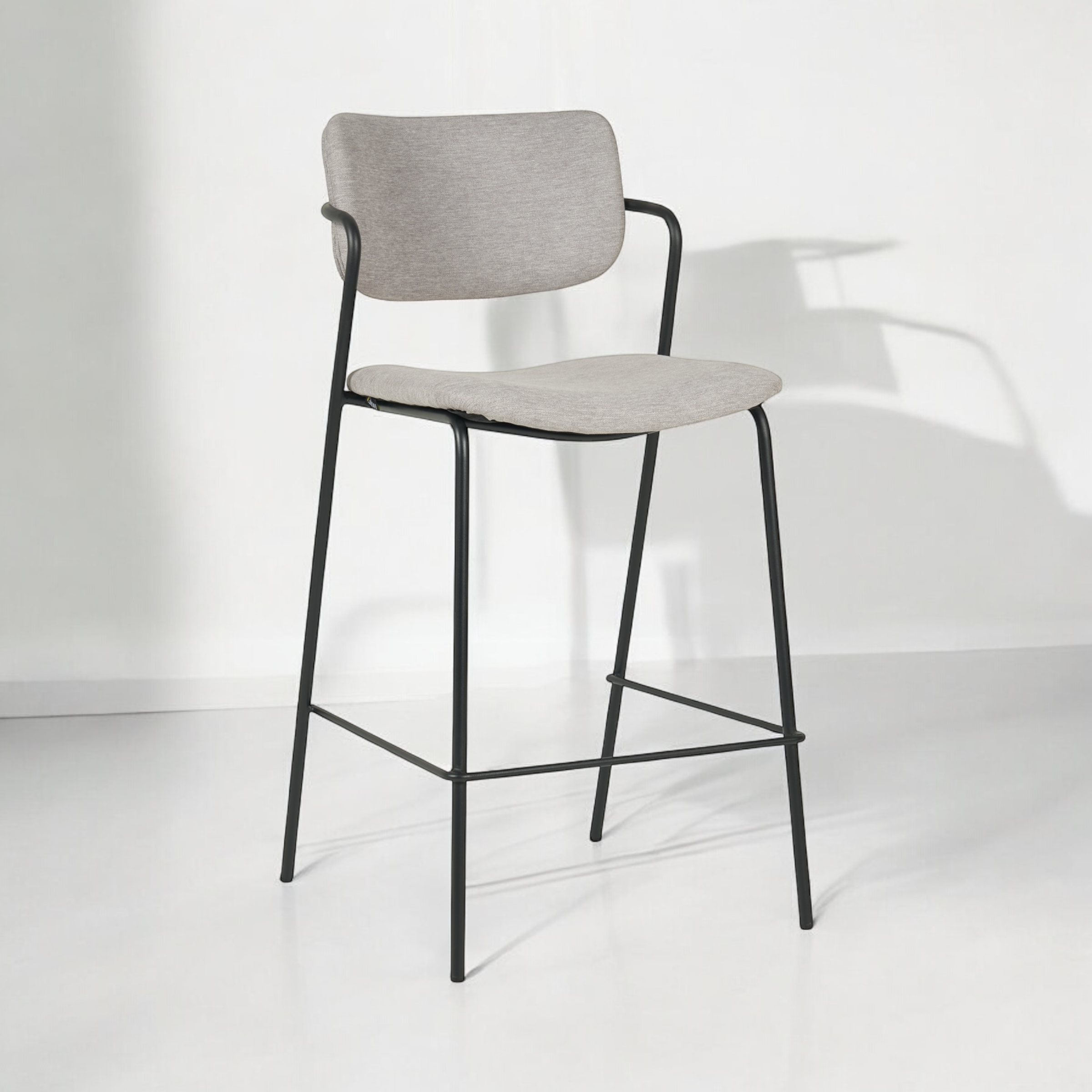 כיסא בר דגם לוסיאן בד אריג אפור - SALE כיסא בר דגם לוסיאן בד אריג אפור - SALE