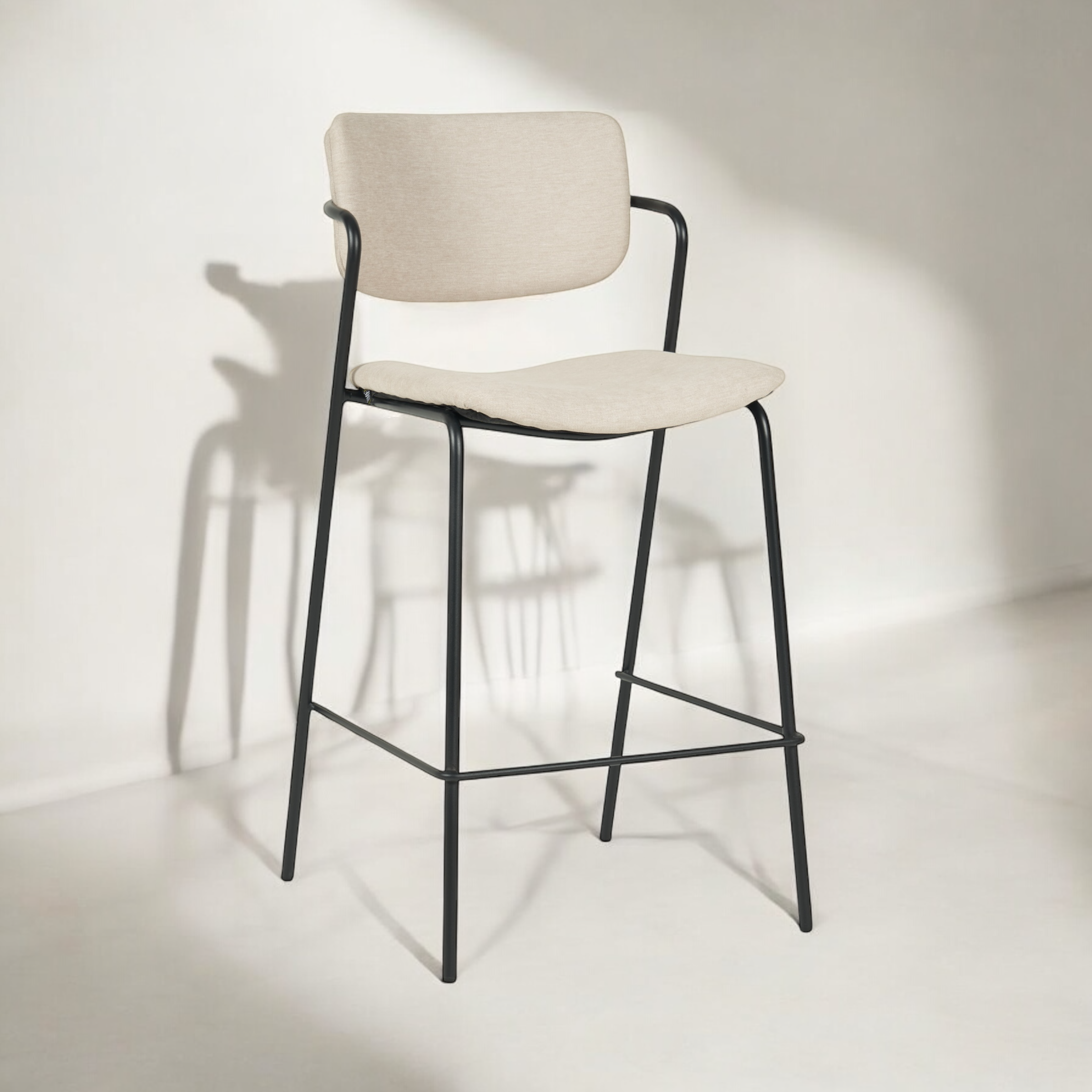 כיסא בר דגם לוסיאן בד אריג בז - SALE כיסא בר דגם לוסיאן בד אריג בז - SALE