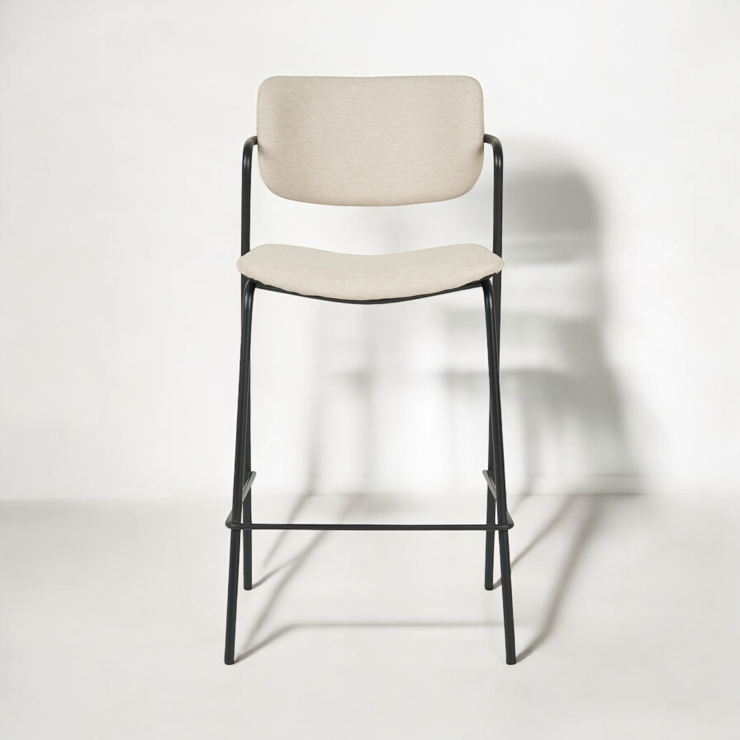 כיסא בר דגם לוסיאן בד אריג בז - SALE כיסא בר דגם לוסיאן בד אריג בז - SALE