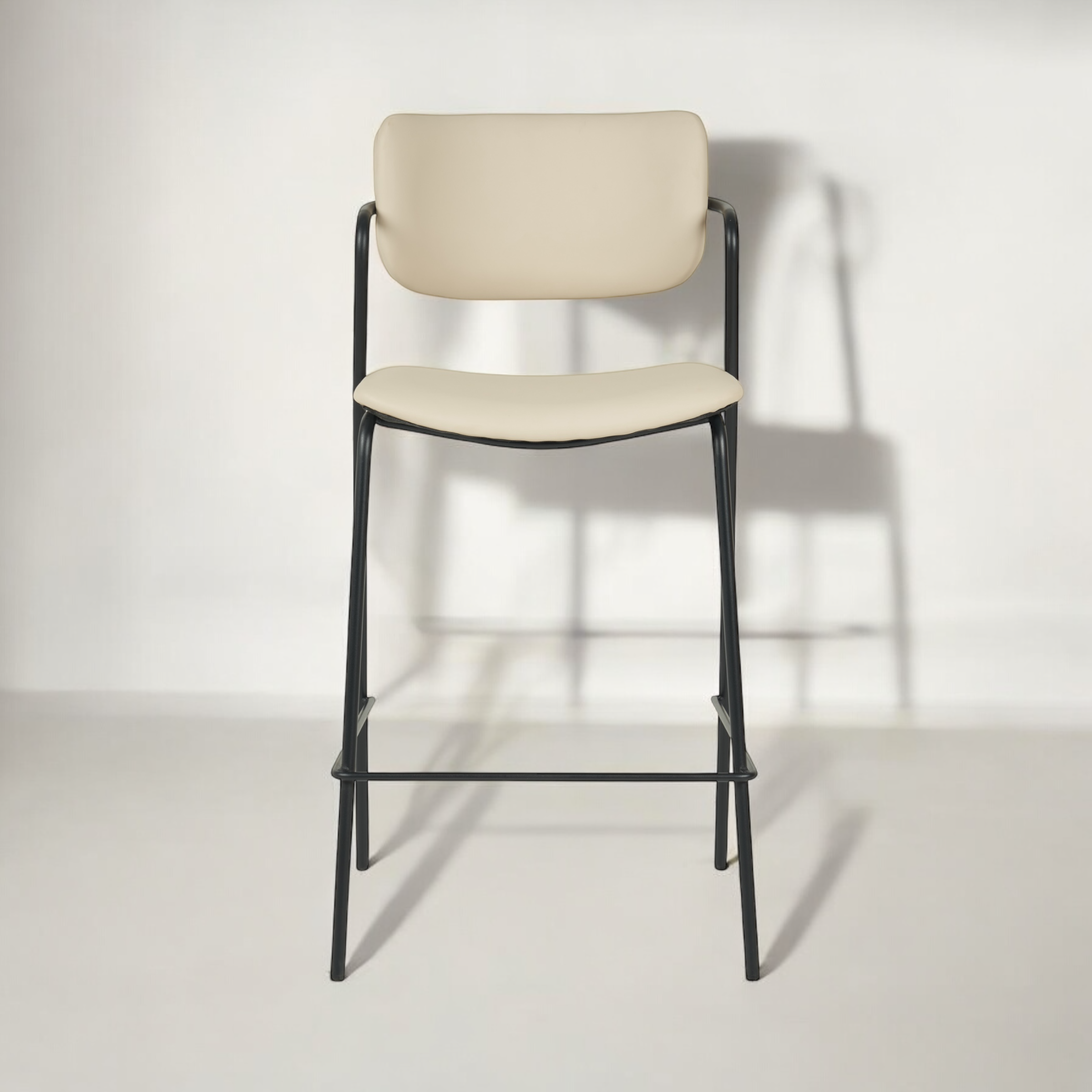 כיסא בר דגם לוסיאן בד דמוי עור בז - SALE כיסא בר דגם לוסיאן בד דמוי עור בז - SALE