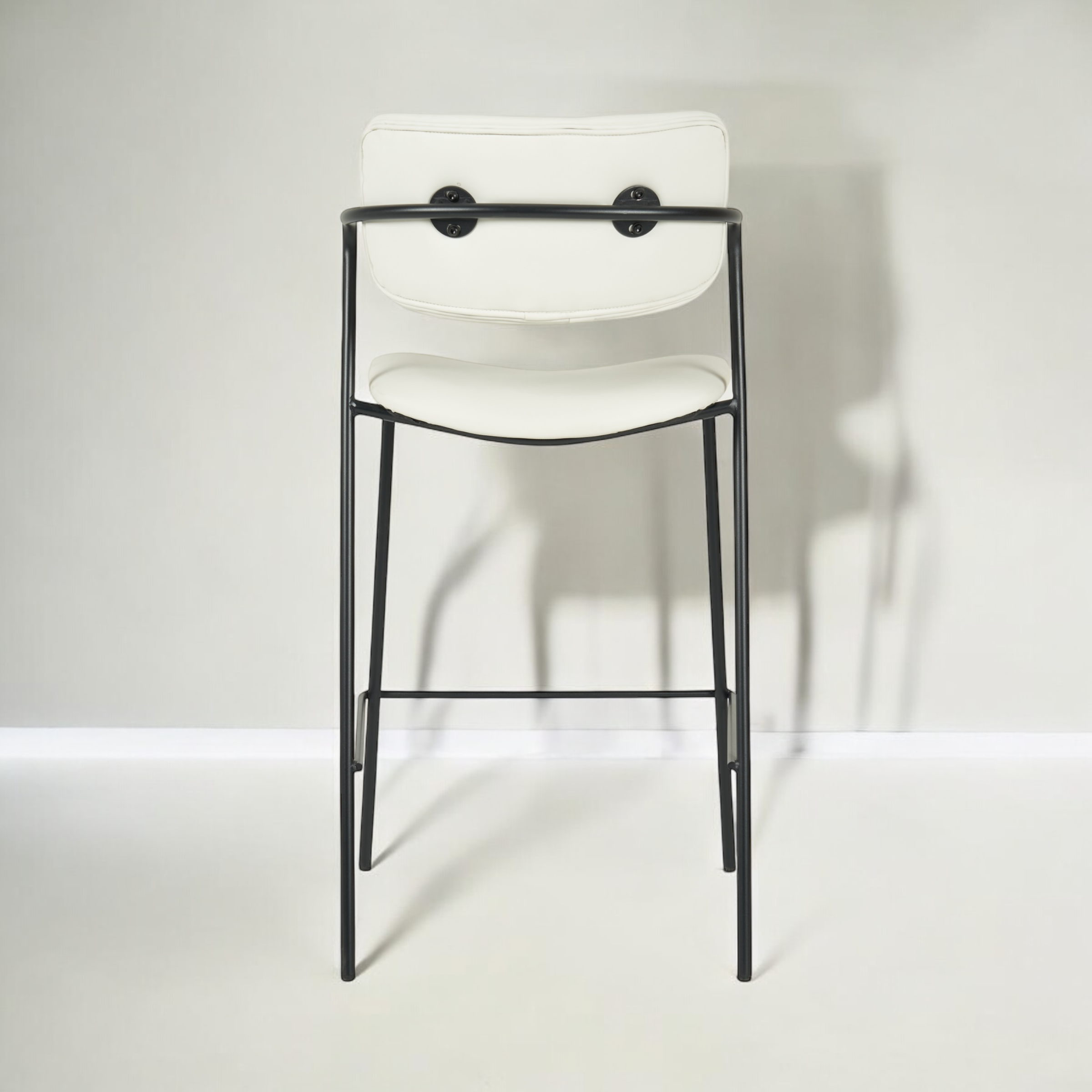 כיסא בר דגם לוסיאן בד דמוי עור שמנת - SALE כיסא בר דגם לוסיאן בד דמוי עור שמנת - SALE