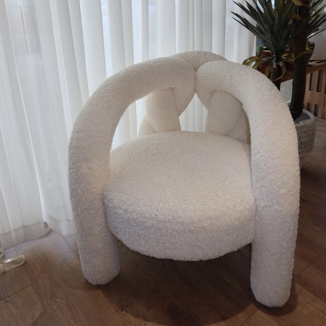 כורסא מודרנית קשר בד כבשה שמנת דגם סופיטל כורסא מודרנית קשר בד כבשה שמנת דגם סופיטל