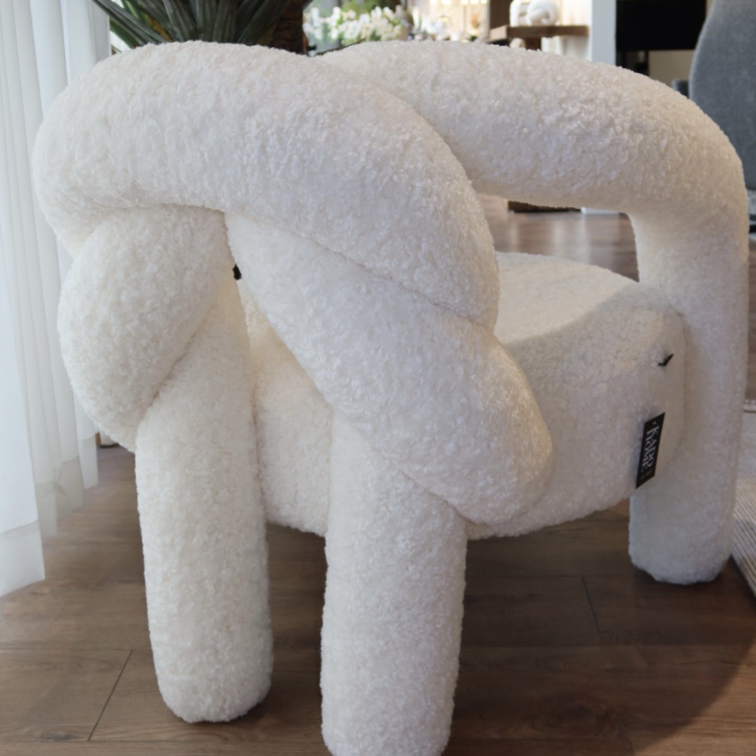 כורסא מודרנית קשר בד כבשה שמנת דגם סופיטל כורסא מודרנית קשר בד כבשה שמנת דגם סופיטל