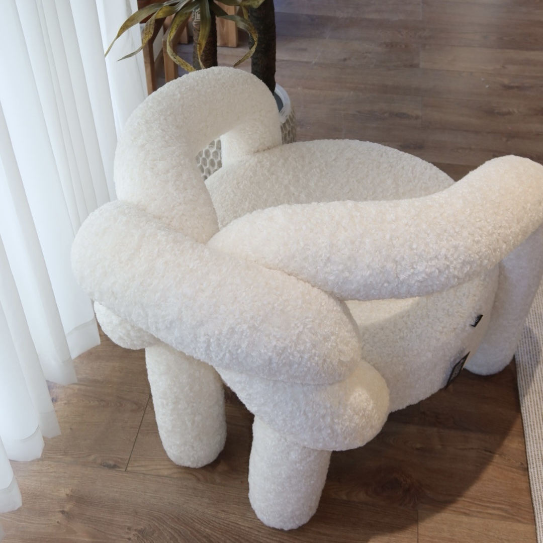 כורסא מודרנית קשר בד כבשה שמנת דגם סופיטל כורסא מודרנית קשר בד כבשה שמנת דגם סופיטל