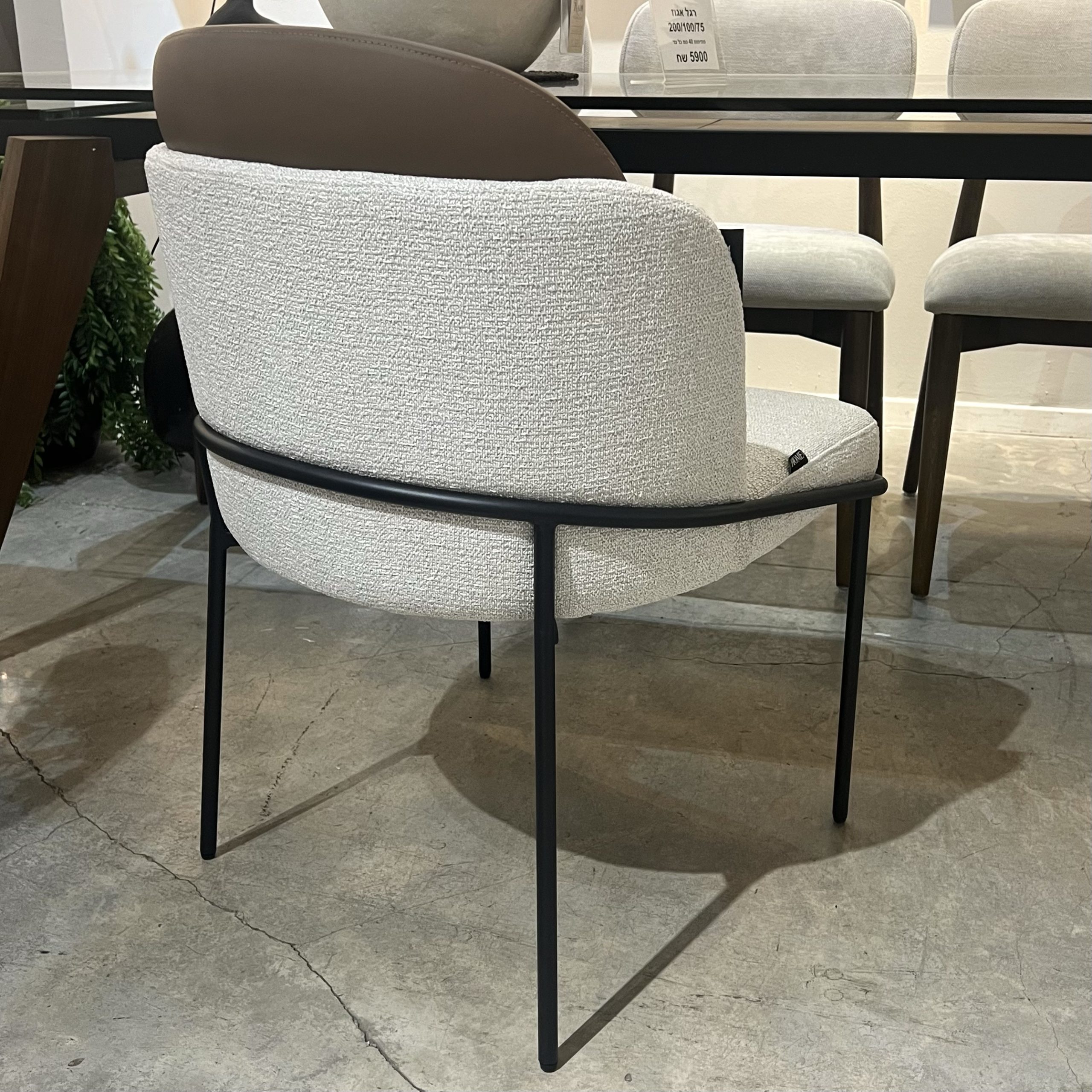 כיסא איתי דגם מנדי אריג שמנת גב כאמל photo number 5